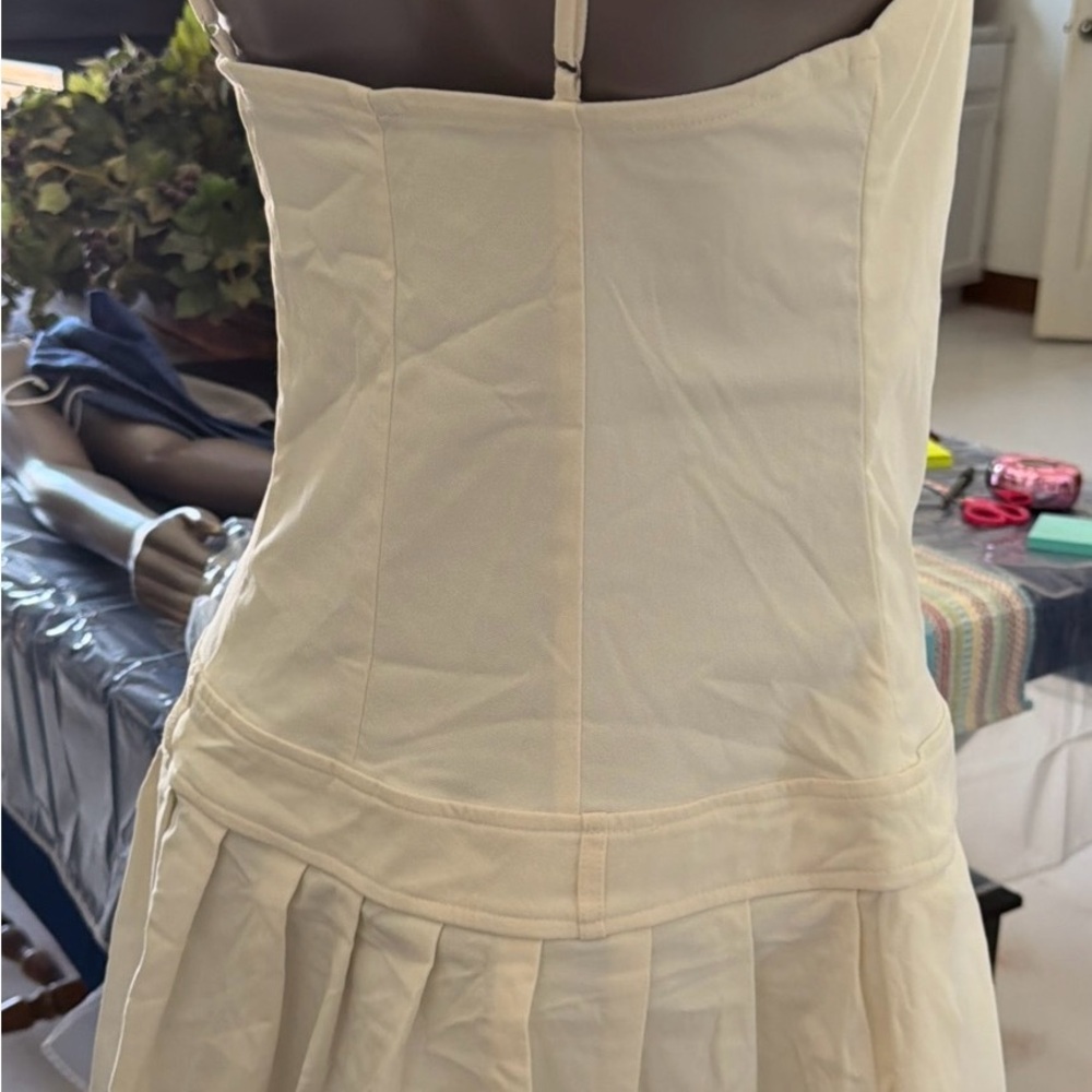 White Womans Pleated Sundress wild fable - Picture 6 of 15